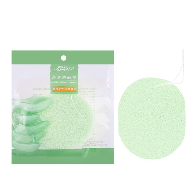 Lameila aloe vera face exfoliator remover clean sponge washable face cleansing sponge with rope B2146