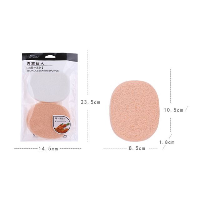 Lameila 2pcs Facial Clean Sponge Beauty Tools Natural Carrot Oval Face Cleansing Sponge SY-B2066