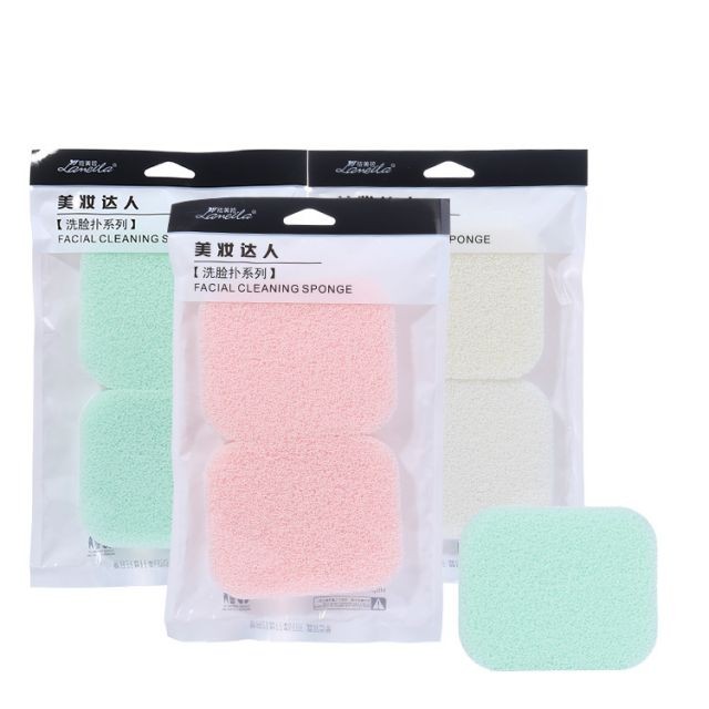 Lameila 2pcs 15T Face Sponges Reusable OEM Deep Skin Cleaning Exfoliation Compressed Cellulose Facial Cleansing Sponge SY-B2170