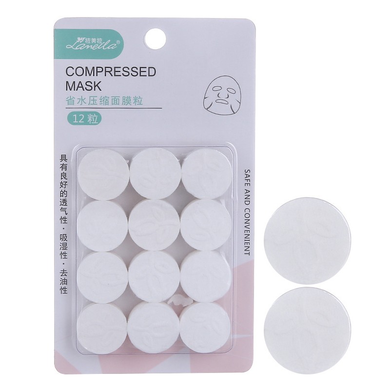 Lameila Wholesale 12pcs Compressed Face Mask Beauty Tool Skin Care Non Woven Soft Diy Compressed Facial Mask Sheet 3157