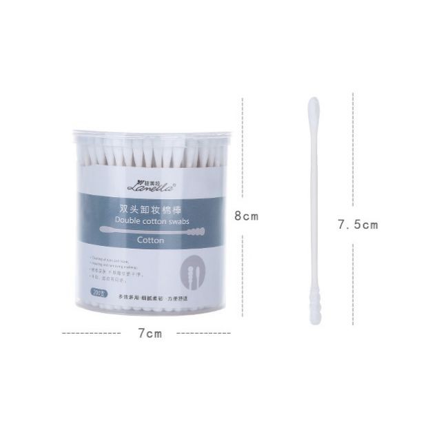 Lameila Professional 200 pcs paper stick double tips custom ear cotton buds disposable cotton swab B0129