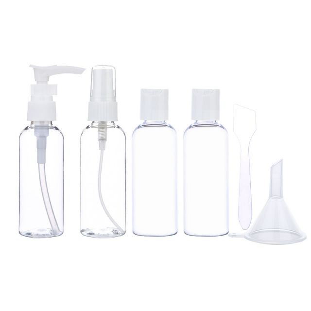 Lameila Transparent Mist Spray Pump Bottle Kits Mini Portable Plastic Travel Bottle Sets LM261