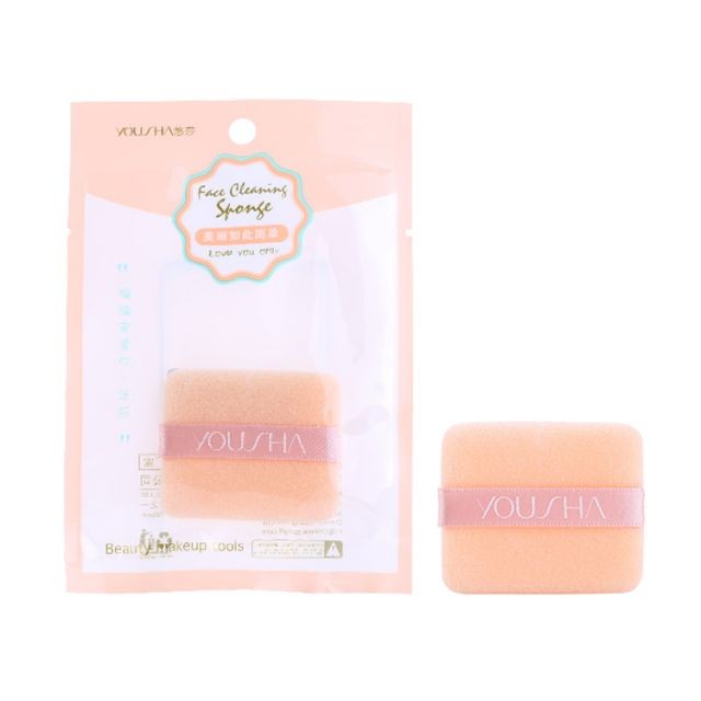 Yousha Fashion Makeup Foundation Sponge Square Shape Air Cushion Puff With Silk Ribbon YF164