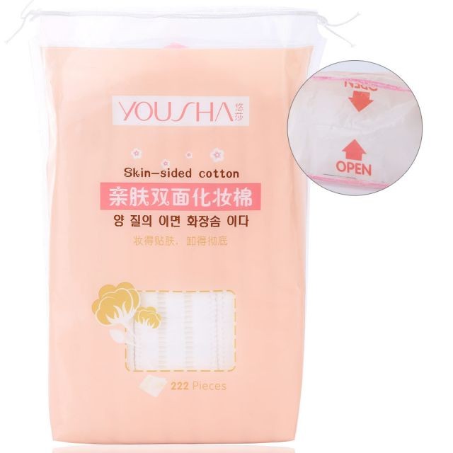 Yousha 222pcs Disposable Double Useful Side Pads Cosmetic Makeup Remover Cotton Pads Cosmetic Square Cotton YV029