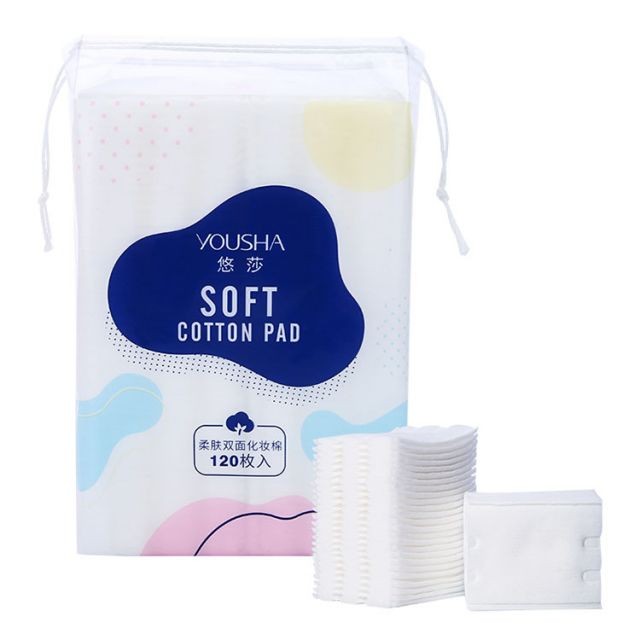 Yousha Wholesale 120pcs Disposable Makeup Remover Square Face Cleaning Sandwich Cotton Pad YV121