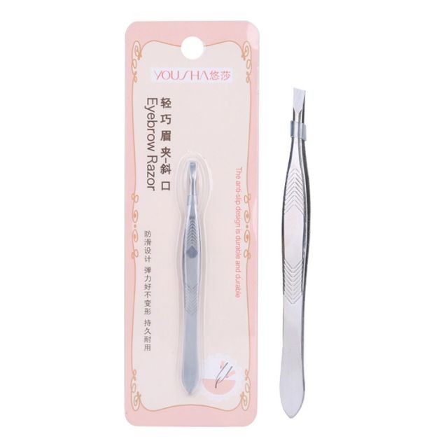 Yousha private label eyebrow beauty tools professiona bevel connection stainless steel eyebrow clip YN014
