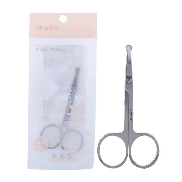 Yousha Wholesales point head eyebrow grooming scissors safety stainless steel nose hair beauty eyebrow scissors YO013