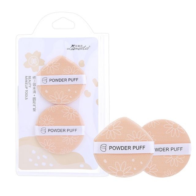 Lameila Hot Sale 2pcs Air Cushion Puff Dry Wet Non-latex Round Shape Makeup Cosmetic Powder Puff A80222