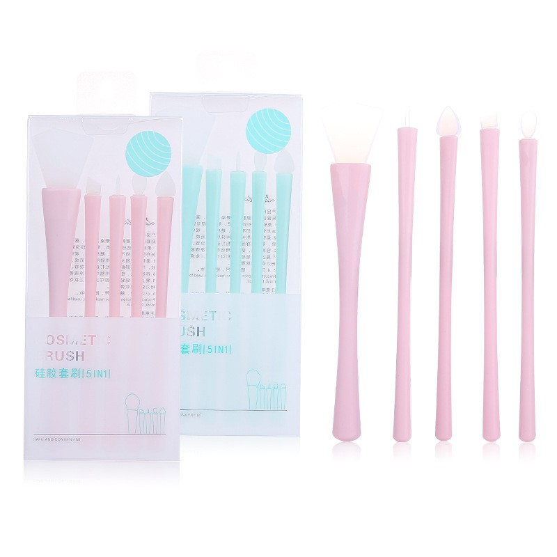 Lameila Facial Mask Applicator Brush 5pcs Skincare Diy Lipmask Eye Portable Silicone Cosmetic Brush Set Makeup Brush D0891