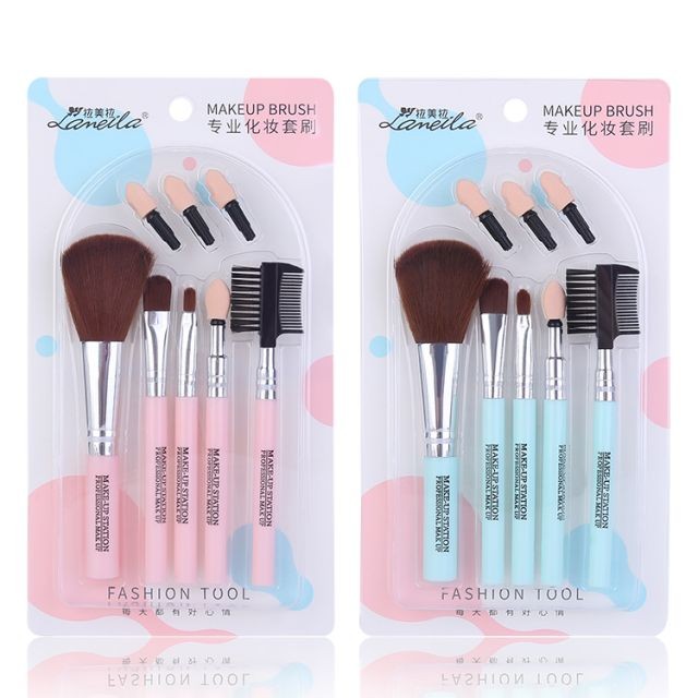 Lameila Makeup Brushes Set 8pcs Custom Logo Nylon Hair Portable Eye shadow Facial Foundation Powder Blush Brush L0966