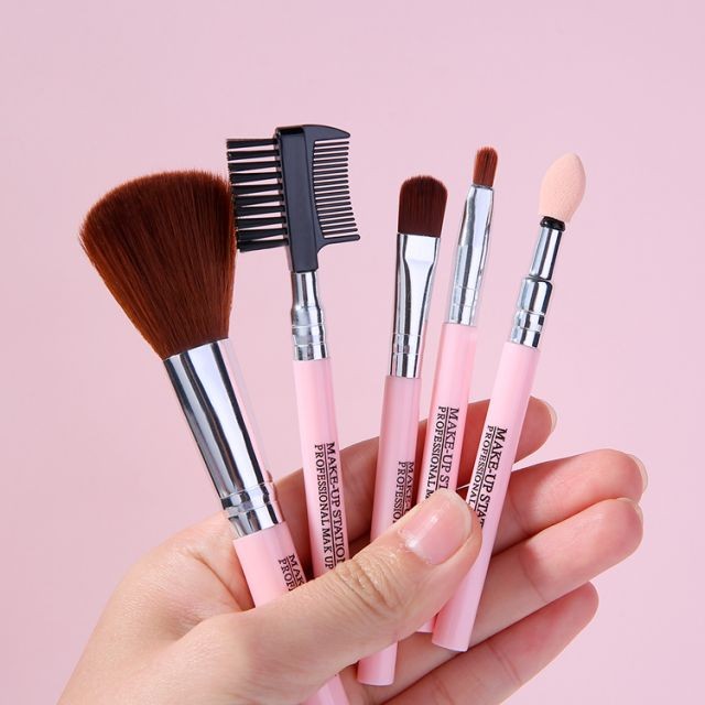 5/8PCS Mini Makeup Brush Set Mirror Soft Fluffy Professional Portable  Travel Cosmetics Foundation Blush Eyeshadow Beauty Tool