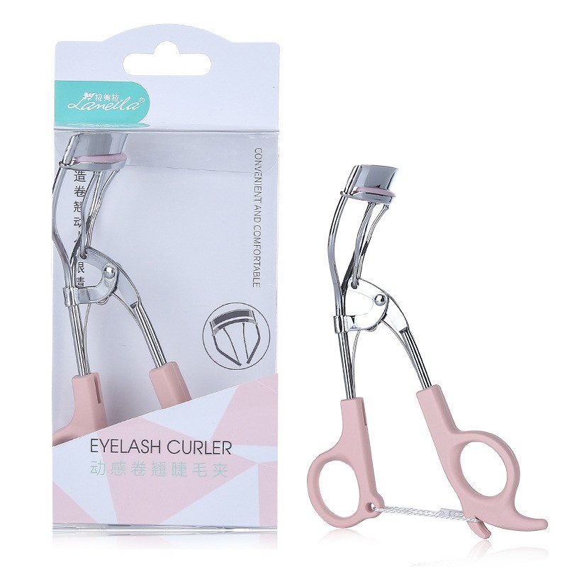 Lameila Fasle Lash Curling Magic Stainless Steel Custom Logo Beauty Tool Printed Pattern Mini Cosmetic Eyelash Curler A0380