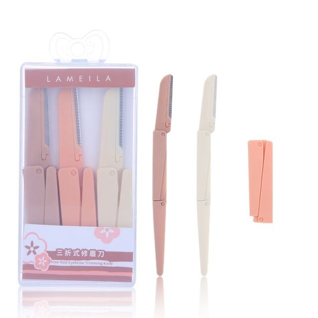 Lameila Wholesale Foldable Eyebrow Trimmer Shaper Shaver 3pcs Facial Hair Removal Razor Eyebrow Razor Set For Women A935