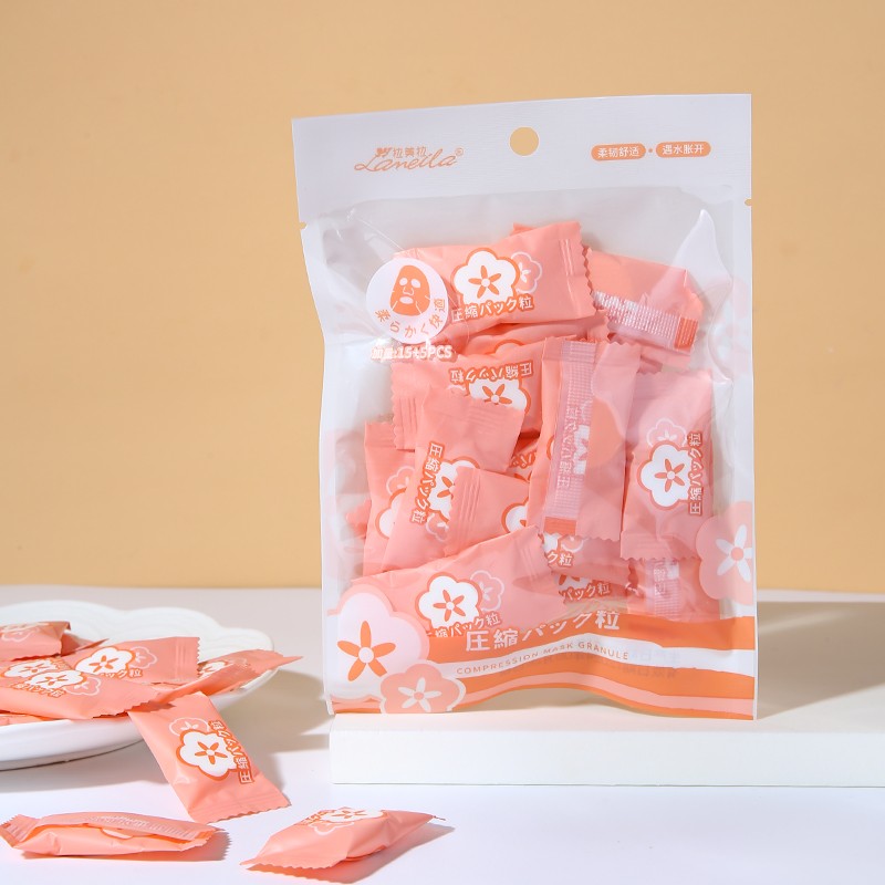 Candy compressed mask soft and comfortable compressed mask facial DIY paper mask 20sheet in pack D0851