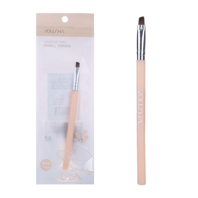 Yousha Sustainable Eyebrow Oblique Brush Nylon Hair Pretty Private Label Scrub Brushes Portable Single Makeup Lip Brush YC008