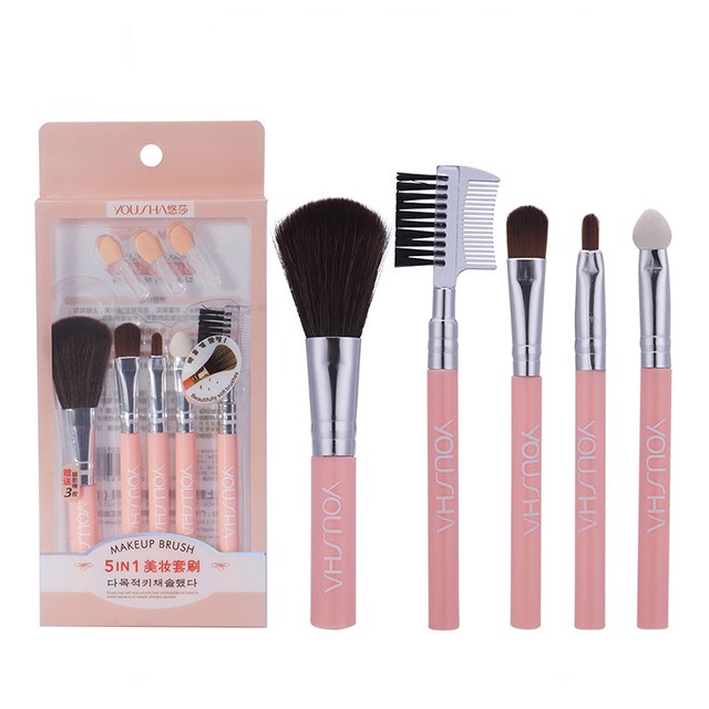 Yousha Wholesale High Quality 8 Piece Makeup Brushes Nylon Hair Private Label Trendy Product Soft Pink Makeup Brush Set Yc029