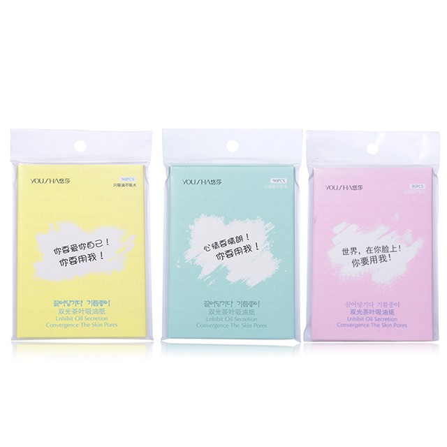 Yousha High quality facial tissue paper tea extract face oil blotting paper Yu007