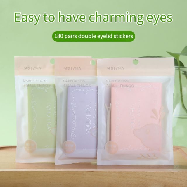 Yousha Eyelid Tape With Makeup Mirror 180 Pairs Invisible Double Eyelid Stickers Private Label Ys054