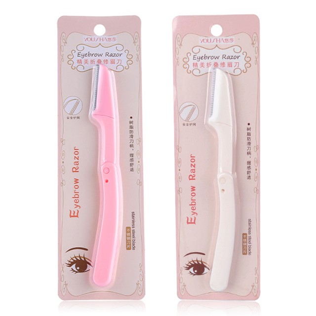 Yousha Eyebrow Razor Shaper Reusable Foldable Facial Hair Remover Dermaplaning Blades For Face Eyebrow Trimmer YX111