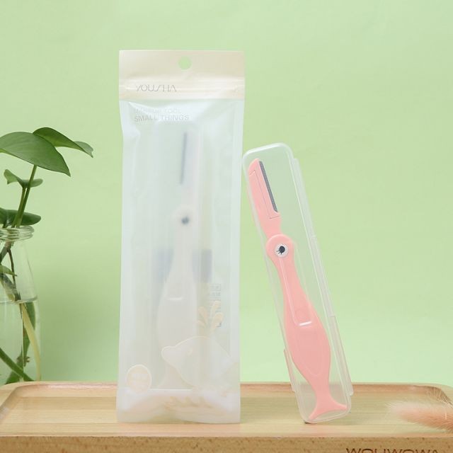 Yousha Cute Cartoon Woodpecker Design Pink And White Color Stainless Steel Eyebrow Razor For Brow Trimmer Yx123