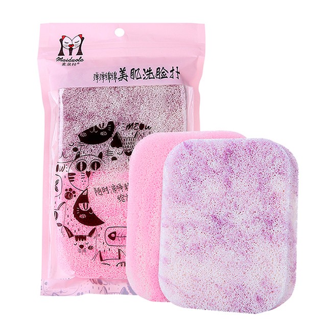 Maiduola New Style Marble Texture 2pcs/set 20T Face Clean Sponges Makeup Remover Facial Cleansing Sponge MDL100