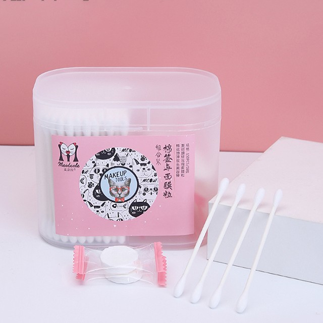 china organic wooden cotton buds with compressed face sheet