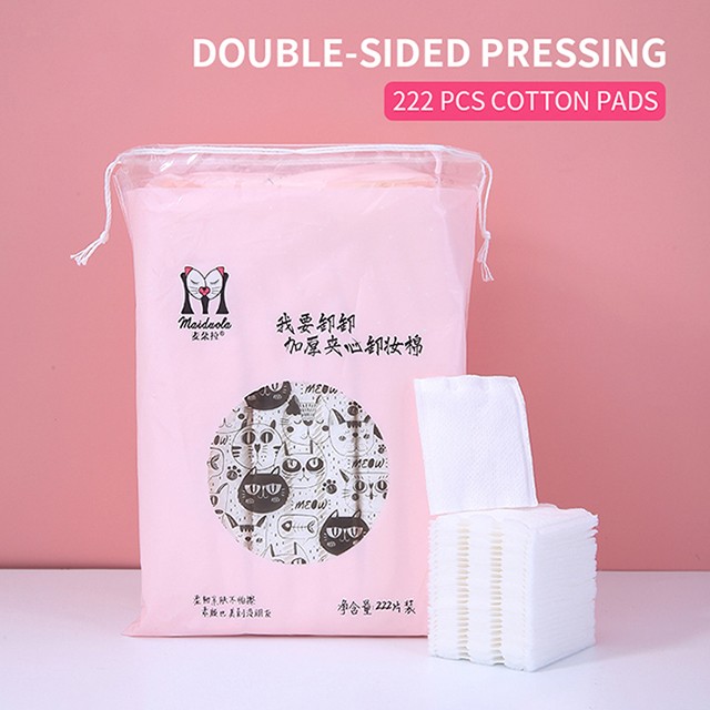Maiduola Wholesale 222pcs Cotton Pad Facial Beauty Thick Face Cleansing Make up Remover Pads MDL250