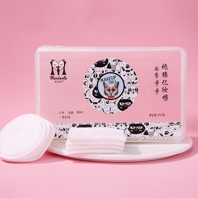 100% Organic Cottons Disposable Facial Makeup Remover Cotton Pads Face Cleansing Cotton for Women MDL255