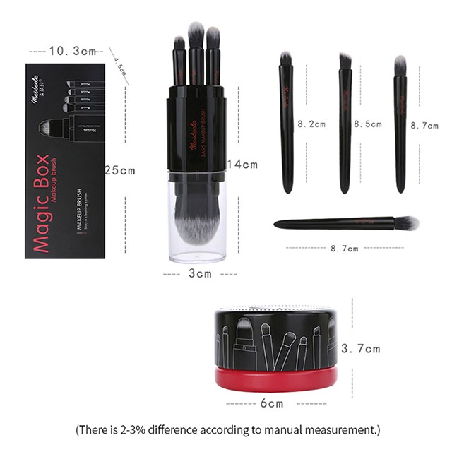 5 piece cosmetic makeup brush set  professional custom private label makeup brushes wholesale cosmetic tools  MDL352