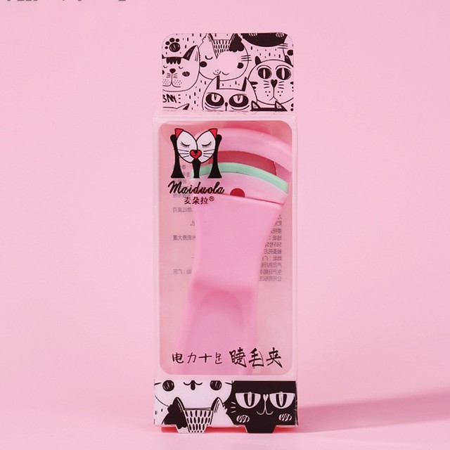 custom plastic mini eyelash curler private label cheap wholesale popular pink eyelash curler tool MDL452