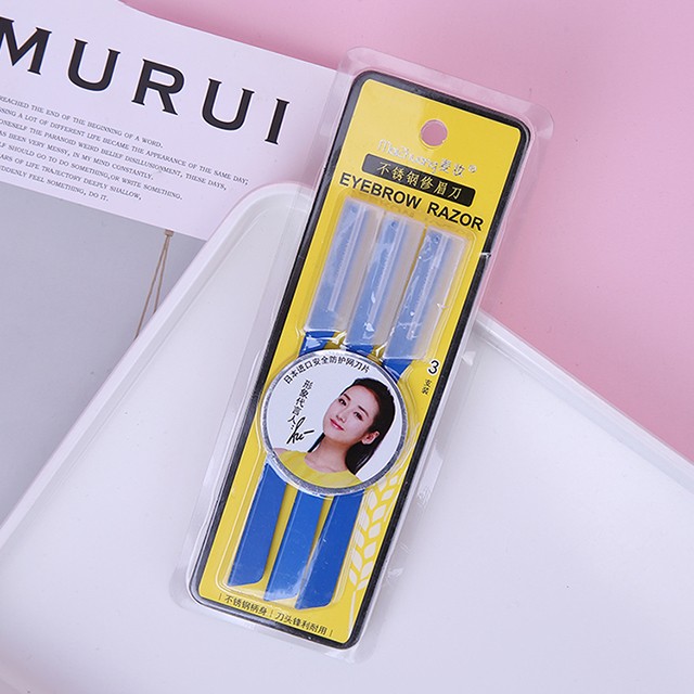 Factory Custom 3pcs Manual Beauty Women Facial Eyebrow Shaper Hair Remover Eyebrow Trimmer Shaver Eyebrow Razor Z017