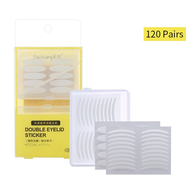 Wholesale private label eye makeup tools natural magic transparent double eyelid stickers eyelid tape with mirror Z554