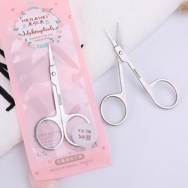 Yousha Wholesale Small Makeup Scissor Eyelashes Remover portable Facial Trimmer Nose Hair remover Face Eyebrow Scissors M751