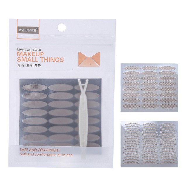 Meilamei Lace Mesh Widen Double Eyelid Sticker Tape With Fork 72 Pairs In Pack Eye Beauty Tools Eyelid Stickers M201