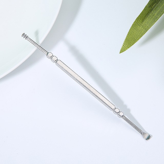 Meilamei Ear Curette Non-slip Handle Stainless Steel Sliver Double Head Lihgted Gracey Ear Curette MLM-P502