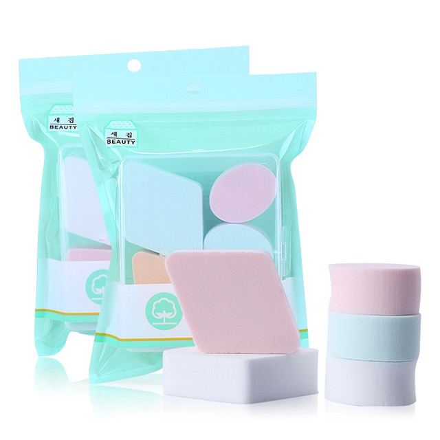 Niaowu Private Label 5pcs Multi Color Shape Soft Powder Puff Makeup Puff Fit Skin Hydrophilic Polyurethane Cosmetic Puff N351