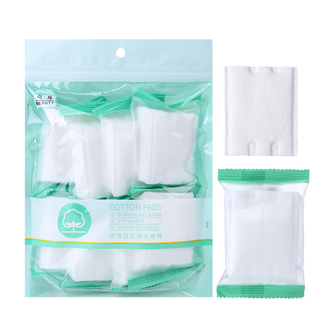 Niaowu Custom label facial cotton pad makeup removal 64pcs thin cosmetic disposable face makeup remover  N822