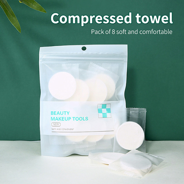 8pcs facial compression bath towels non woven body hand wholesale stock customized face disposable compressed towel SLB-L002