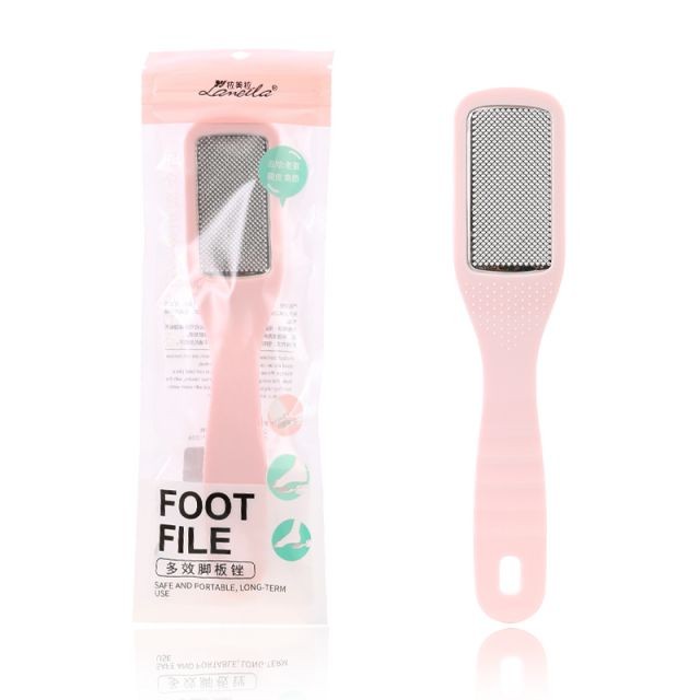 Lameila Pedicure Beauty Tools Curve Handle Foot File Callus Remover Tool Plastic Foot Care Tool Pink Private Label C0357