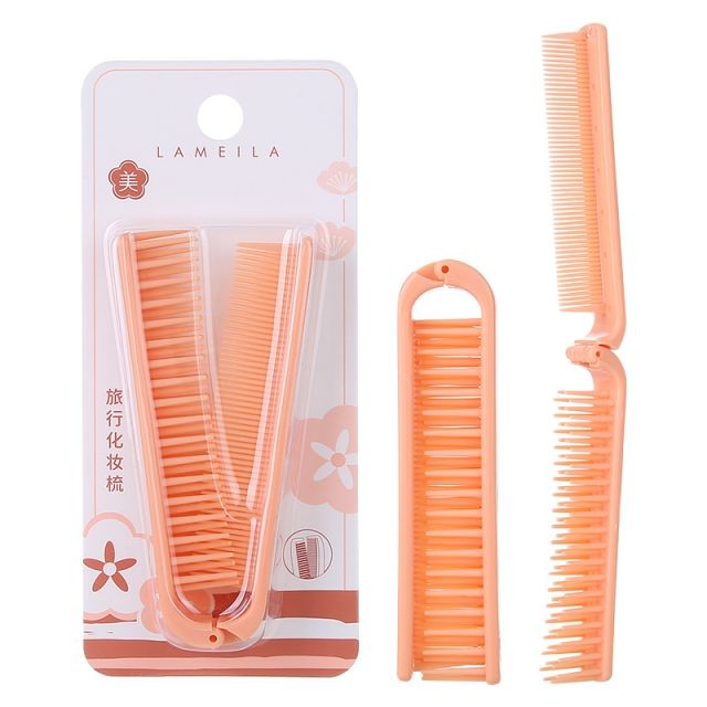 Wholesale travel portable Folding dual-purpose professinal hair beauty tools massage plastic hair brush comb C012