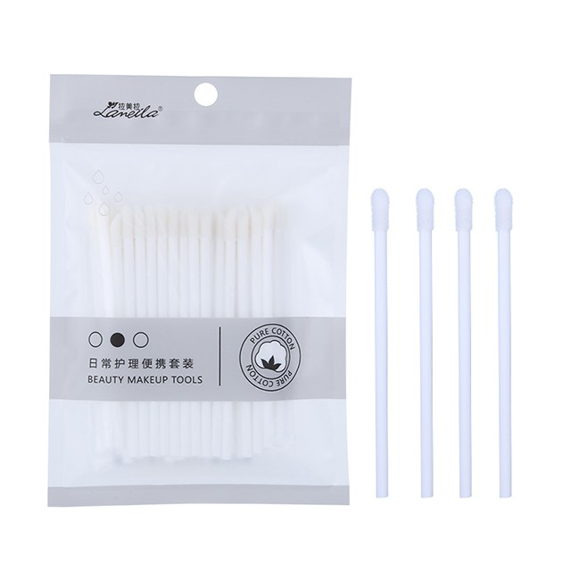 Lameila Portable beauty makeup tools white flocking lip brush disposable lip brush B0517