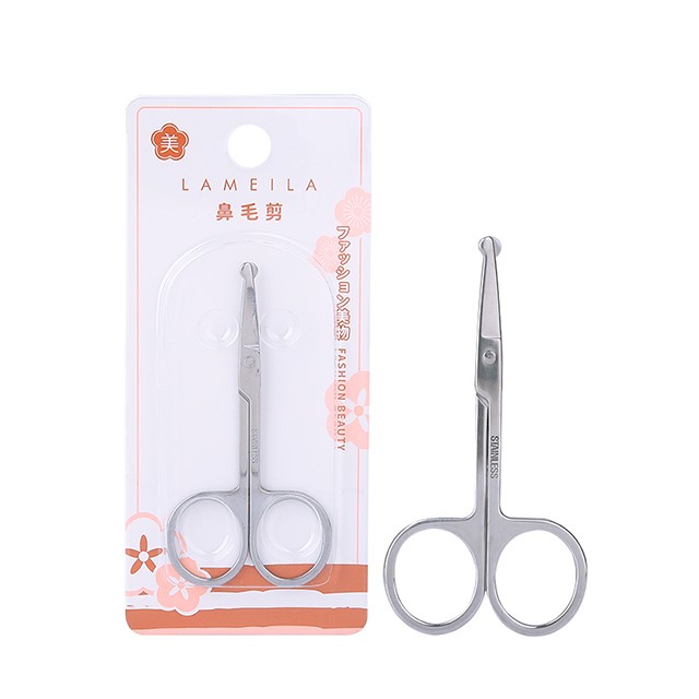 Lameila private label nose hair remover beauty scissors round Stainless Steel eyebrow scissors A0403