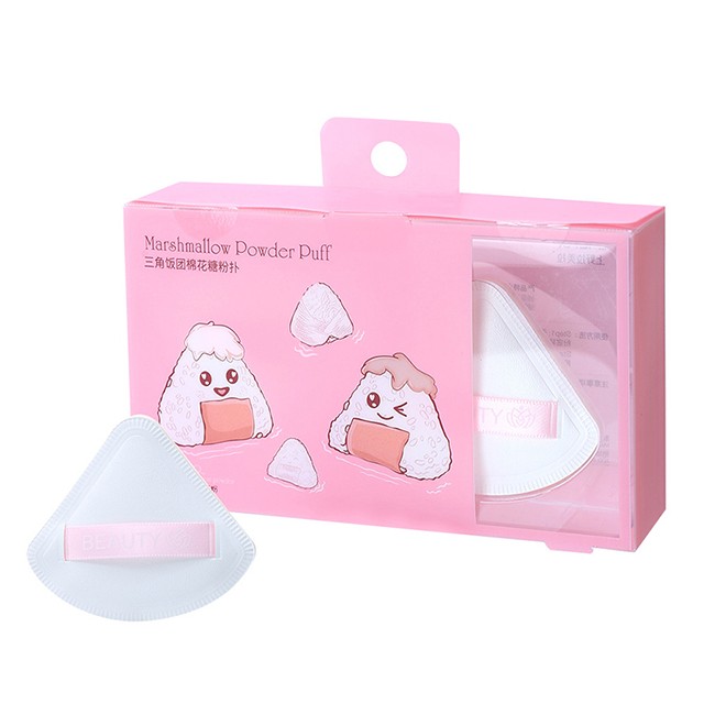 LMLTOP Wholesale Cute Pink Boxed Makeup Sponge Puff Woman 2pcs Set Triangle Shape Latex Free Cosmetic Puff For Female Sy1001