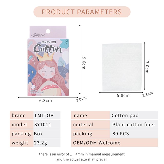 LMLTOP Wholesale Portable Female Skin Cosmetic Makeup Tool Nail Makeup Remover Cotton 80pcs Boxed Square Cotton Pad sy1011 LMLTOP Wholesale Portable Female Skin Cosmetic Makeup Tool Nail Makeup Remover Cotton 80pcs Boxed Square Cotton Pad sy1011
