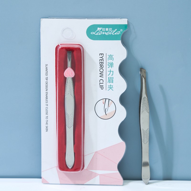 Lameila Wholesale Custom Volume Eyelash tweezer Clip Hair Remover Private Label Stainless Steel Eyebrow tweezers ABC