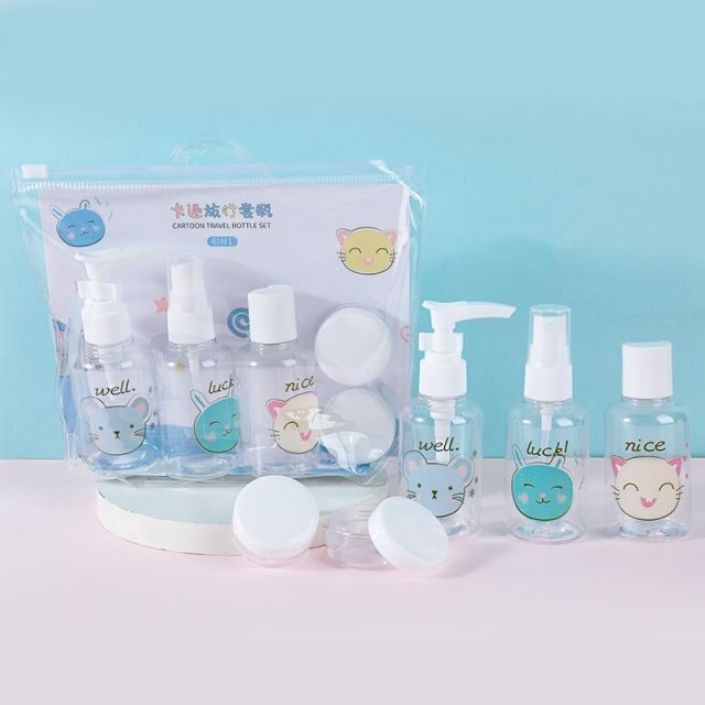 LMLTOP Guangzhou Manufacturer 10ml 50ml Cute Cosmetic Perfume Travel Bottle 6pcs Empty Bottle Empty Plastic Bottle Set SY1039