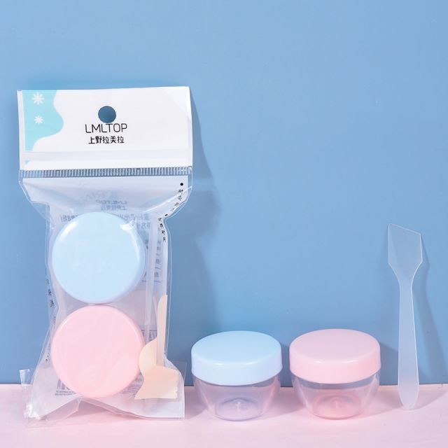 15g 2pcs Travel Size Empty Bottle Plastic Cosmetic Jar Face Cream Jars Bottle Containers with Mini Stapula LA1027