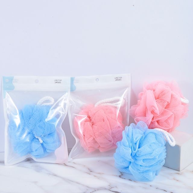 Private Label Custom Natural Loofah Bath Sponge Body Scrubber Mesh Shower Bath Balls Sponge for Exfoliating C047