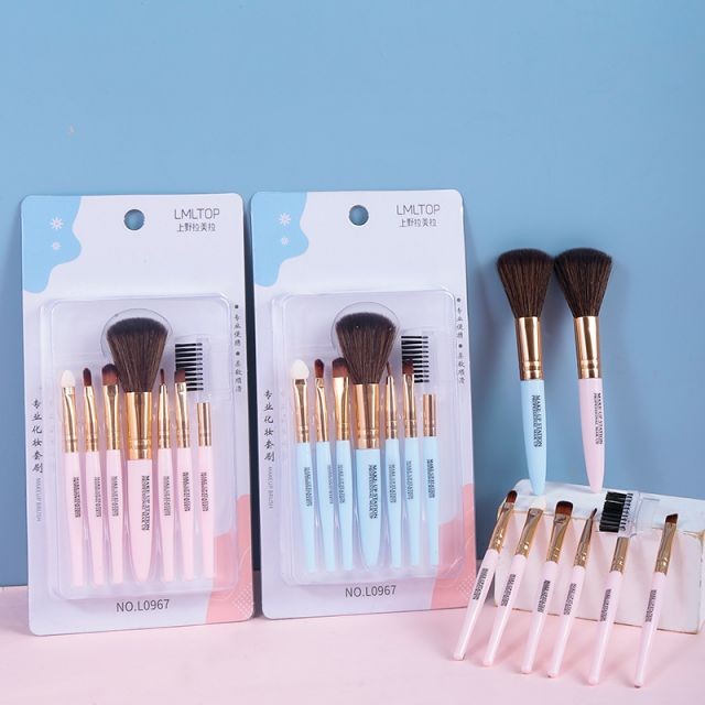 Lameila 7 Pcs Factory Cheap Price Makeup Brushes Set Custom Logo Nylon Hair Makeup Brushes Set With Case Private Label L0967