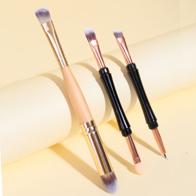 LMLTOP New Arrived Eyeline Eyes Makeup Brushes Custom Logo Concealer Angle Brush Soft Hair Double End Makeup Brush B0482-483-534